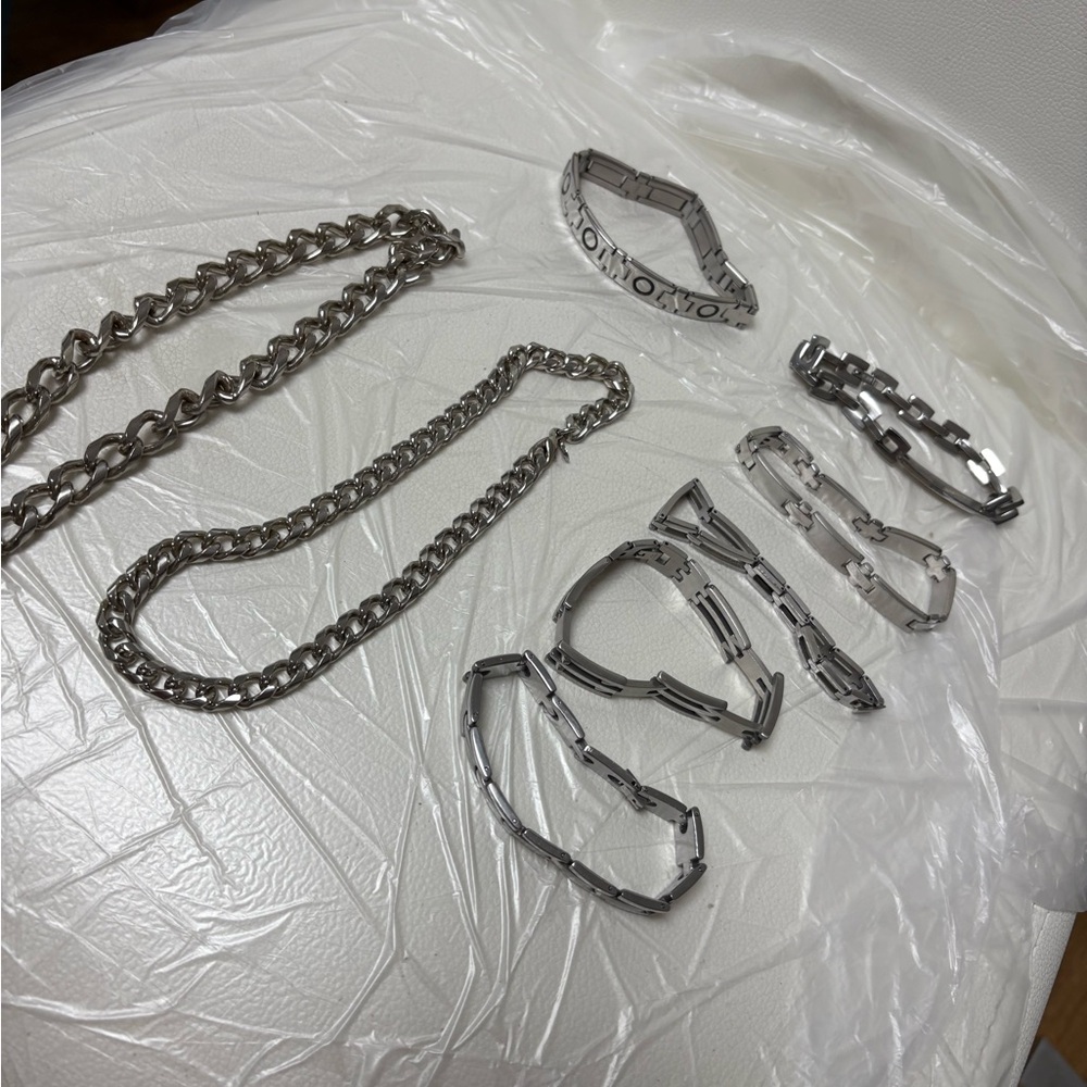Silver Chain and Bracelet Set